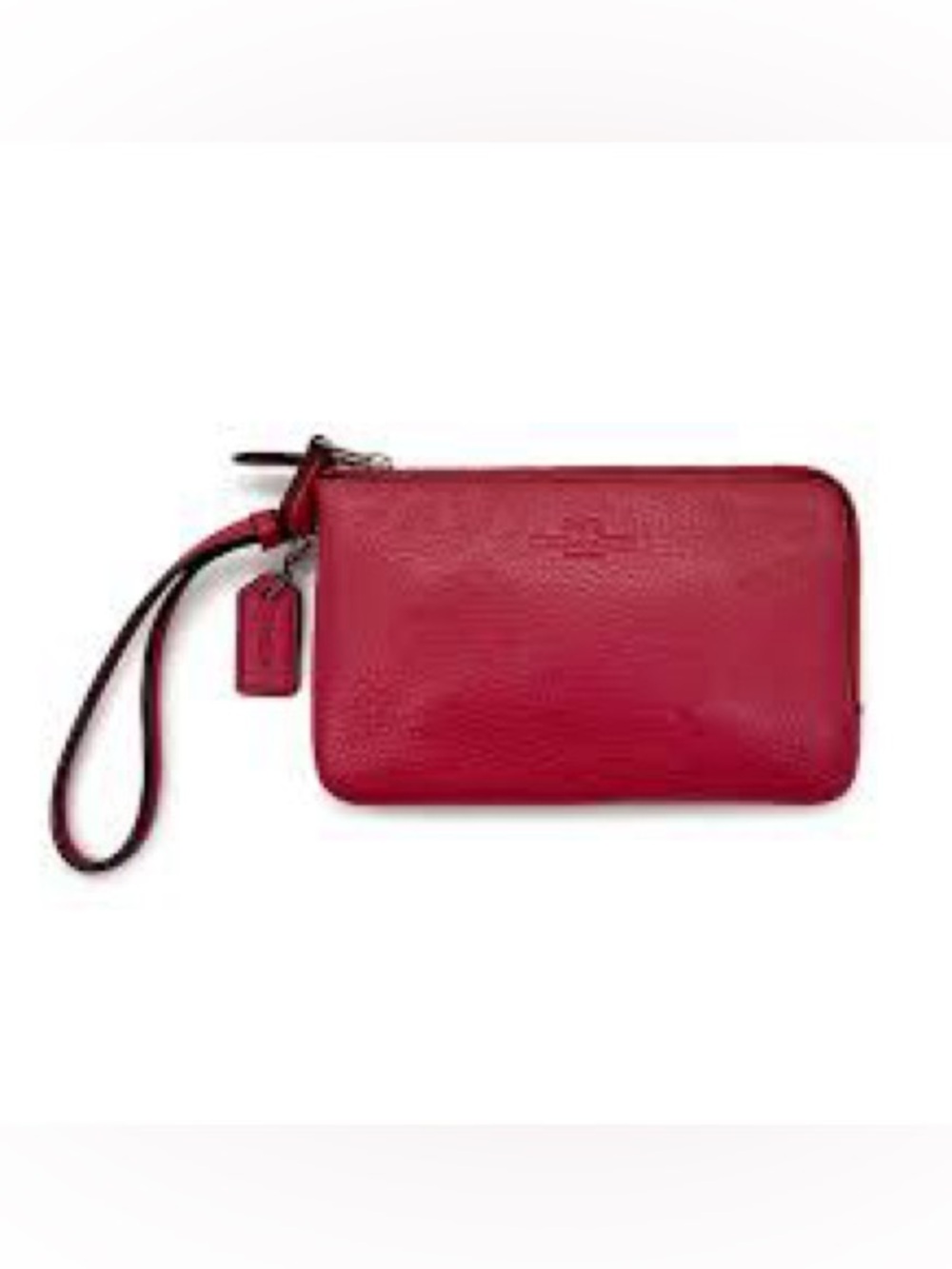 COACH, red leather wristlet!